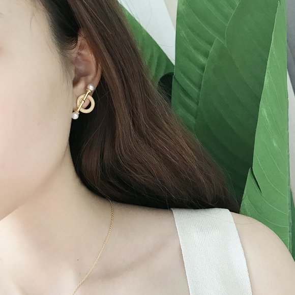 Pearl earrings with silver design ZBGJZB00162 - Picture 3 of 7